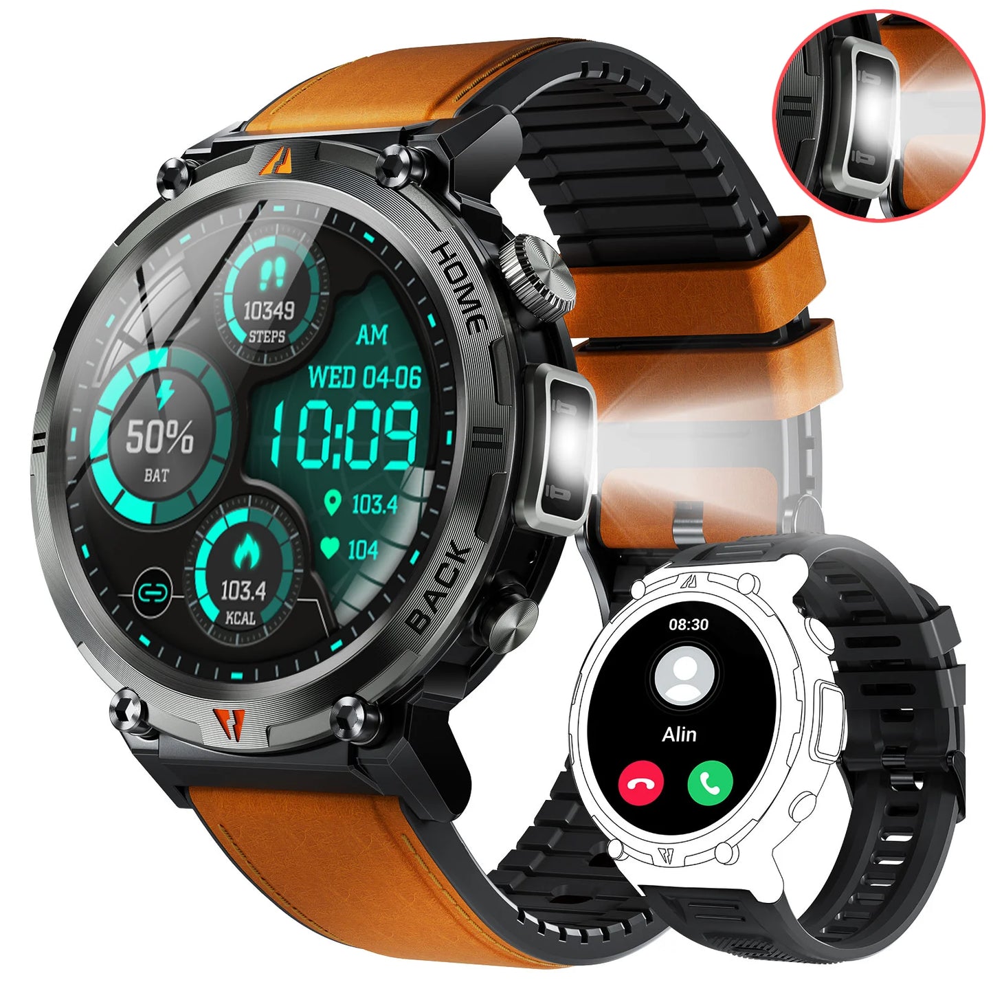 EIGIIS KE3 Bluetooth Call Smartwatch For Men Health Monitor