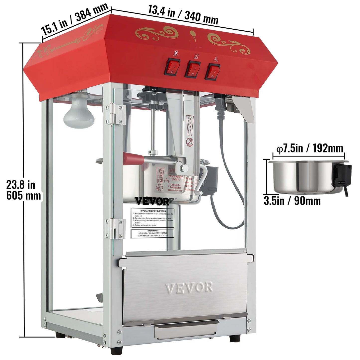 SucceBuy Electric Popcorn Maker Commercial Popper Machine