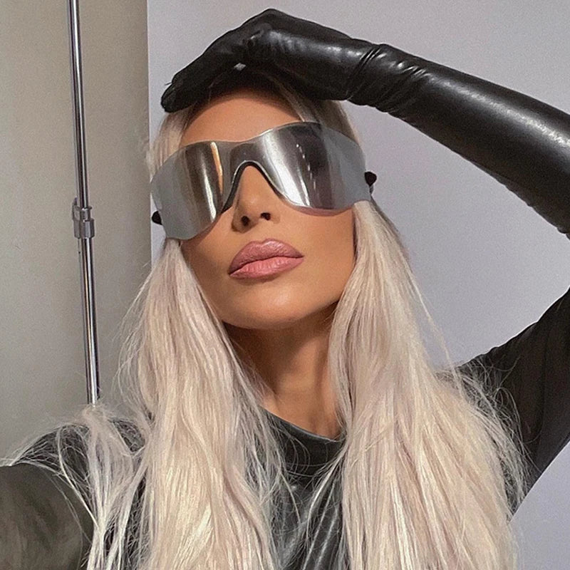 VICKICOCO Luxury Oversized Rimless Y2K Trendy Sunglasses