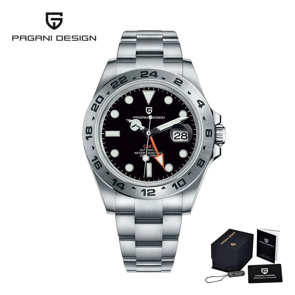 Pagani Design GMT Automatic Stainless Steel Watch For Men