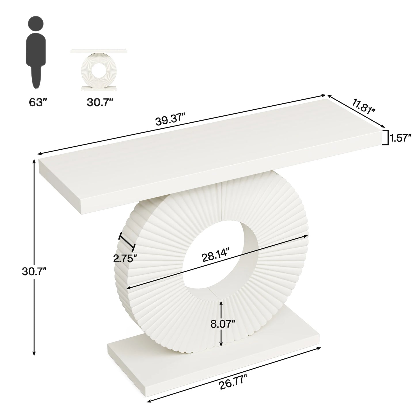 Tribesigns Modern Console Table With Geometric Base Entryway