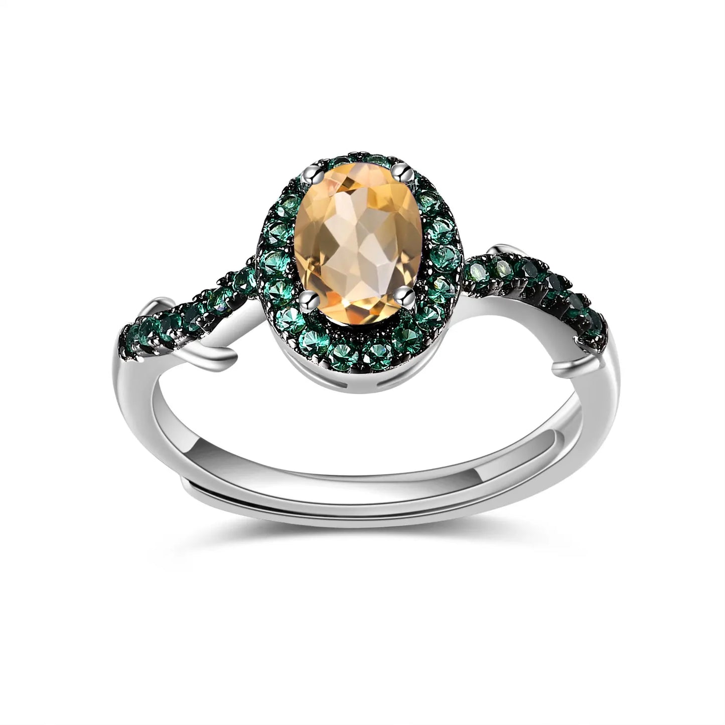 GEMS BALLET Amethyst Ring 925 Silver Luxury Wedding Jewelry