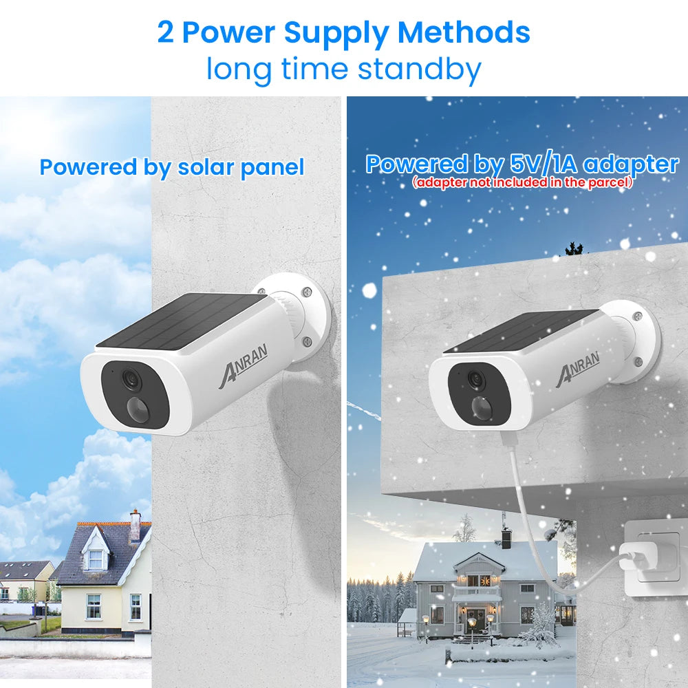ANRAN Outdoor Wireless WiFi Camera 3MP Solar Floodlight