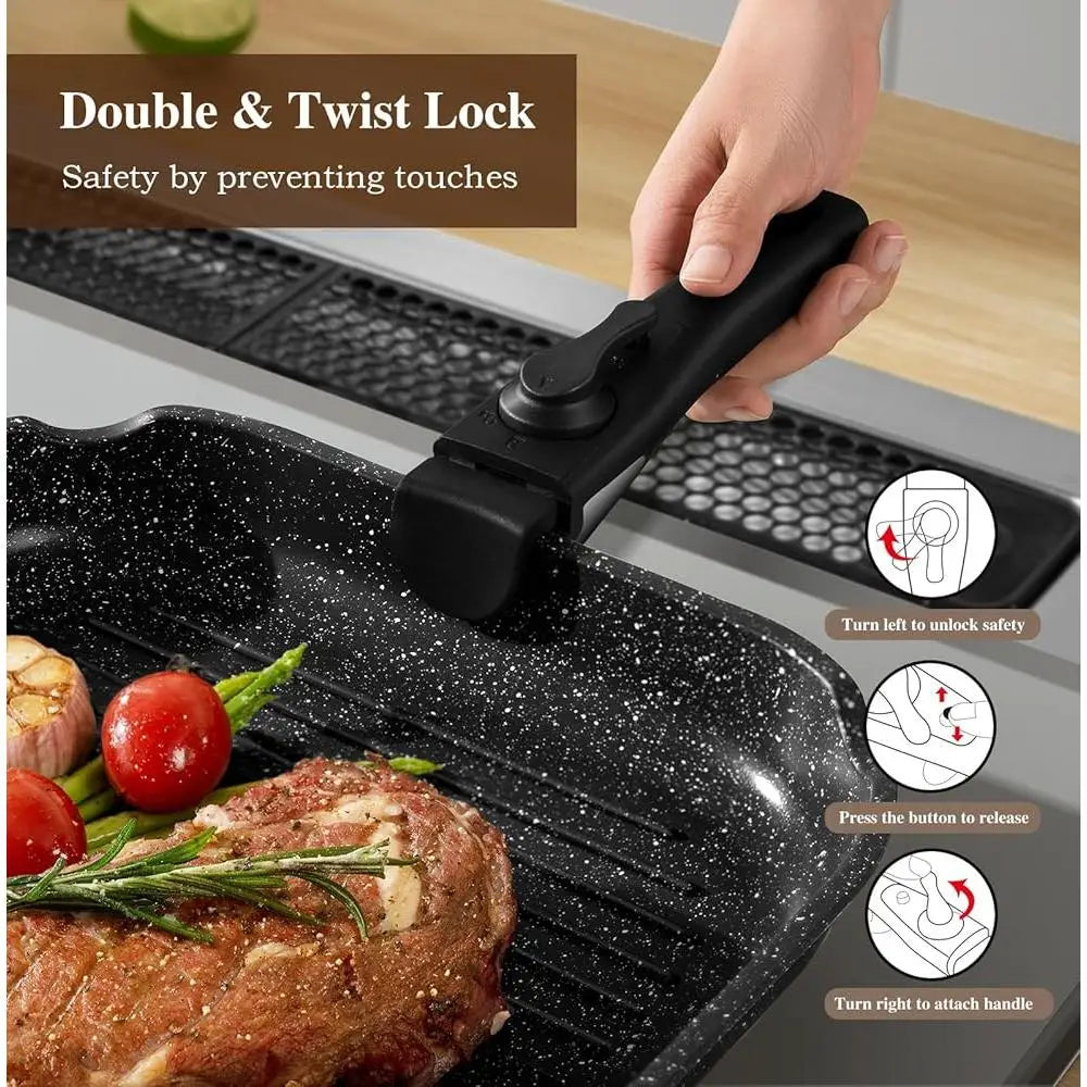 DUTRIEUX Nonstick Stackable Cookware Set With Handles