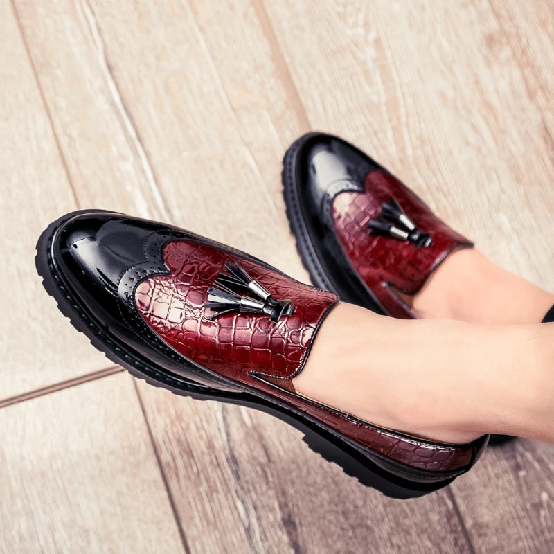 Louis Kadhr Mens Slip On Loafers Breathable Formal Shoes