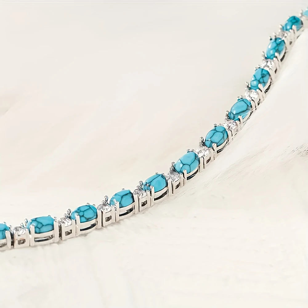 Pet And Lifestyle Depot CZ Zircon Chain Silver Bracelet