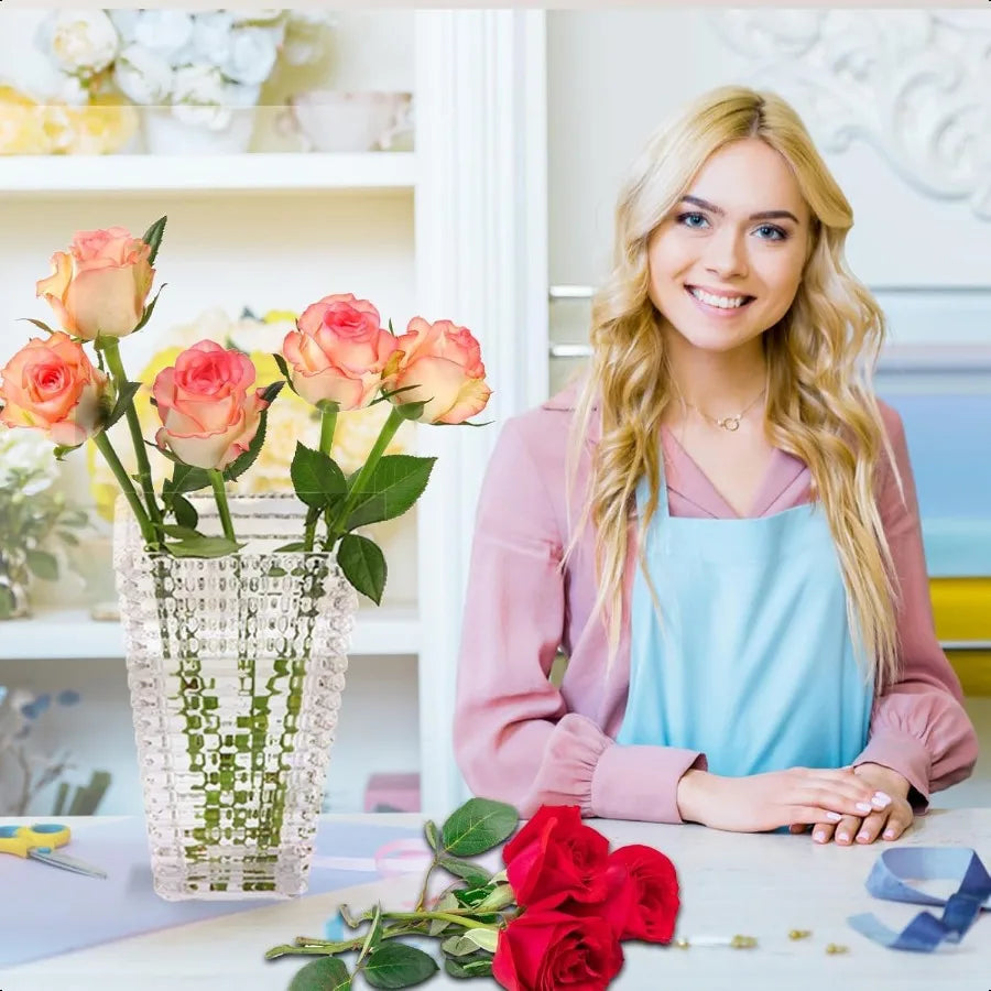 Hign-concerned Crystal Glass Vase For Flowers Modern Home Decor