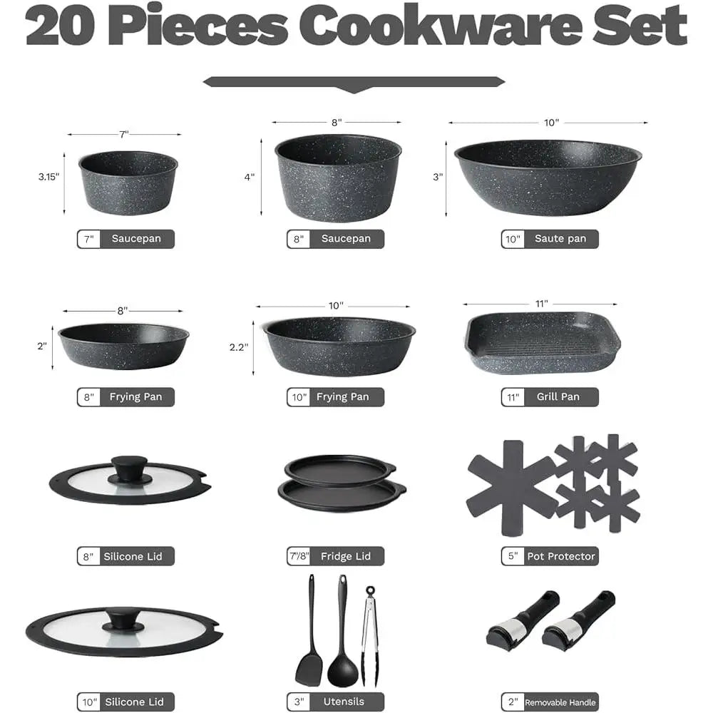 DUTRIEUX Nonstick Stackable Cookware Set With Handles