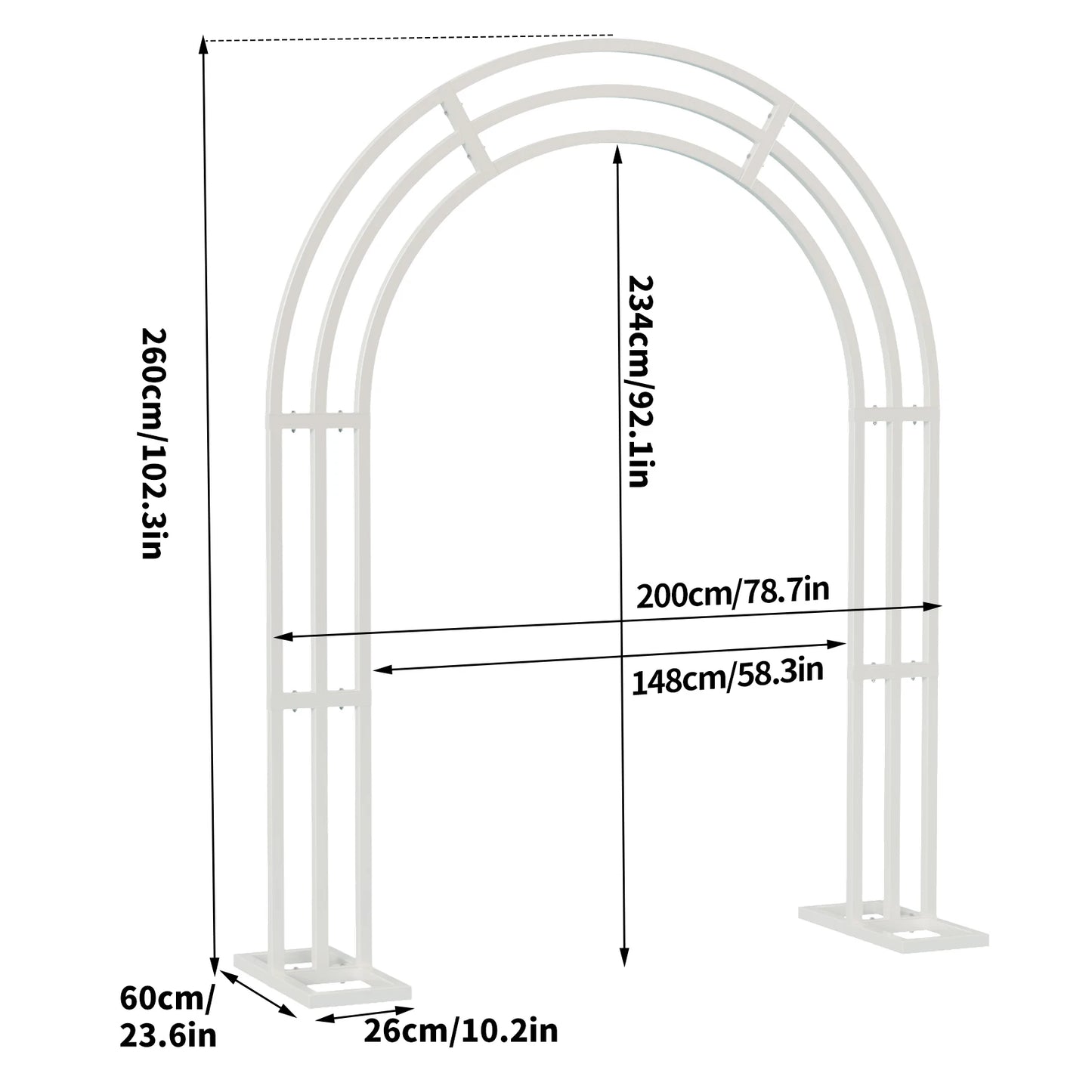 Wedding Arch Stand 3 Layer Balloon Backdrop Metal Arch Frame Pergola For Events Celebrations