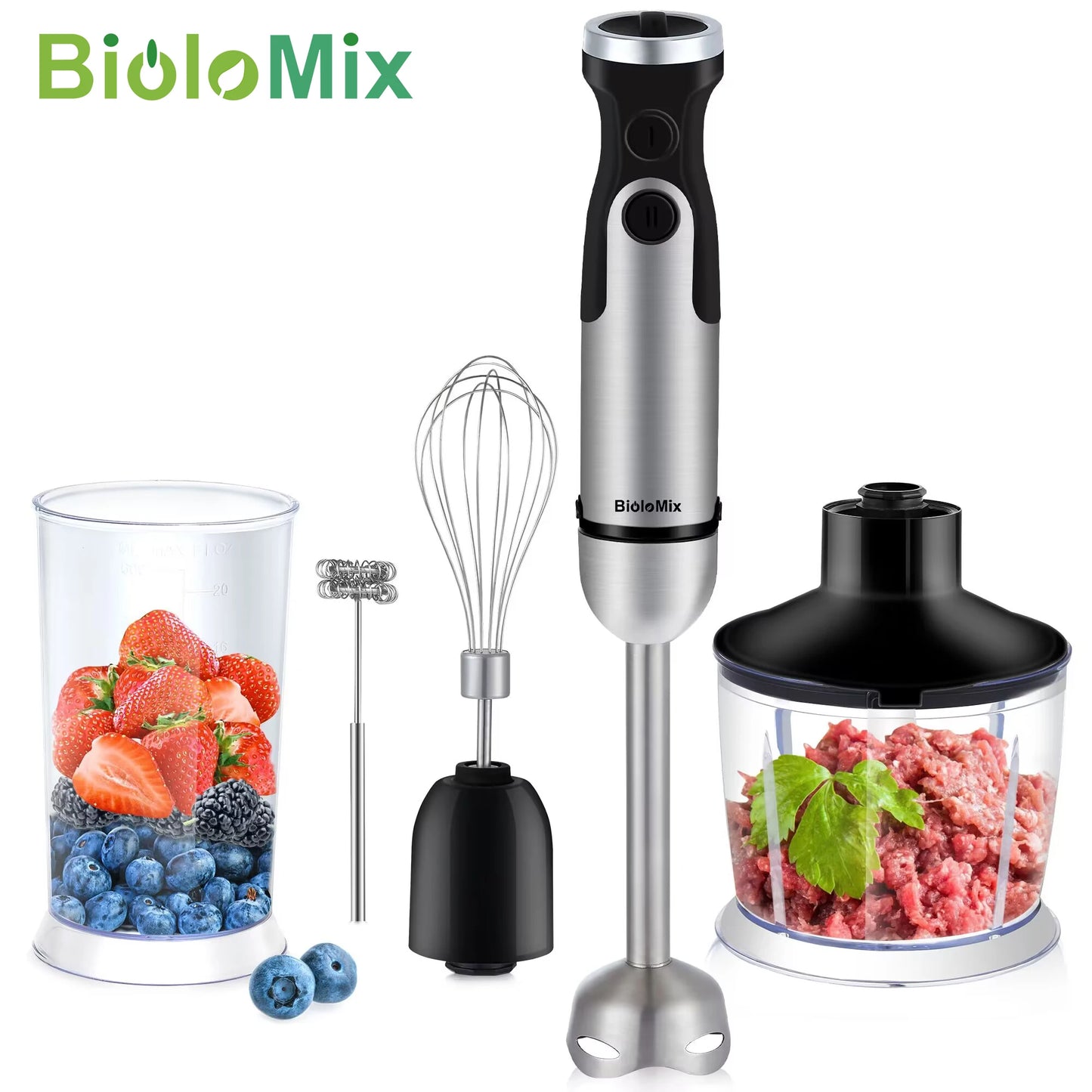 BioloMix 1200W 5 In 1 Immersion Blender With Chopper