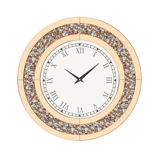 LUVODI Modern 3D Diamond Crystal Wall Clock with Roman Numerals