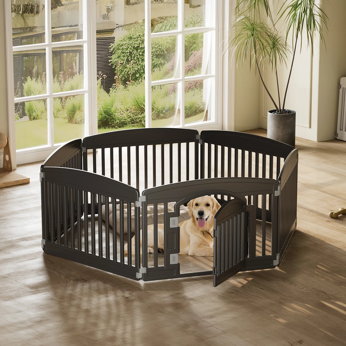 JHK Plastic Dog Playpen Expandable Durable Outdoor Fence