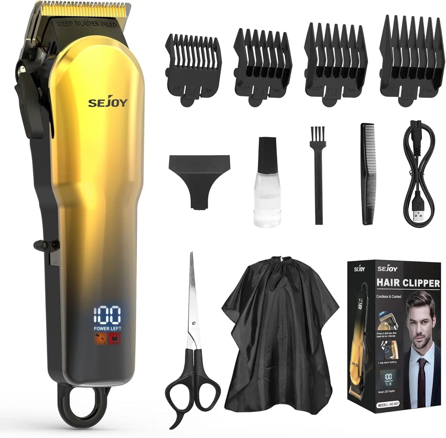 Sejoy Cordless Hair Clippers For Men Professional Kit