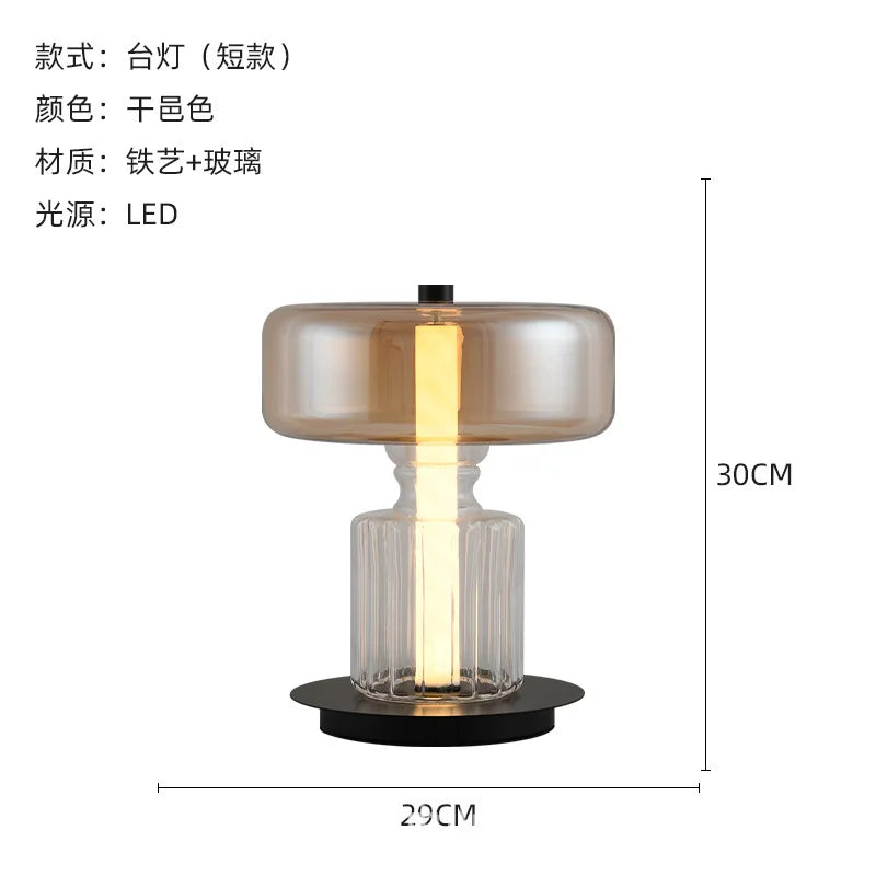 Nordic Minimalist LED Glass ConstructedTableLamp DesignedFor Contemporary LivingSpaces