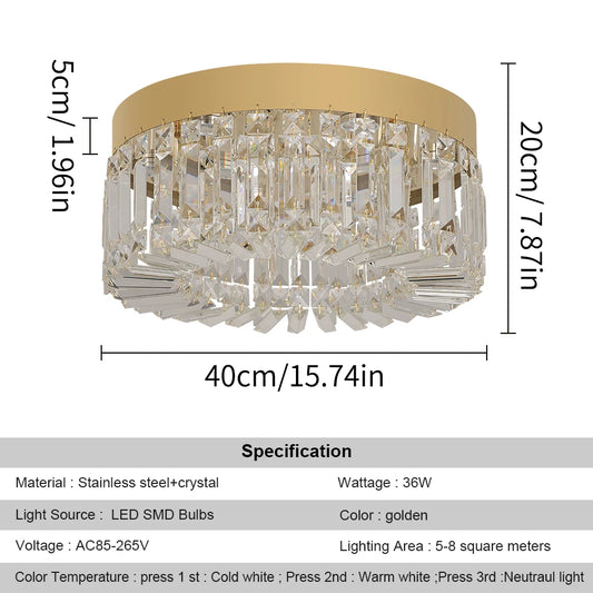 VETRULUS Crystal Ceiling Lamp For Living Room Modern Luxury Chandelier