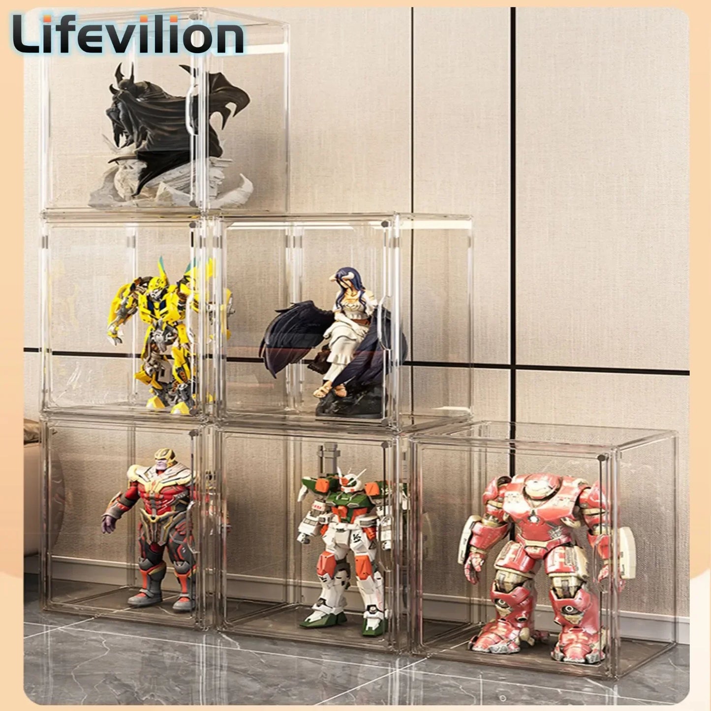 Dustproof Display Case for Figures and Collectibles Storage