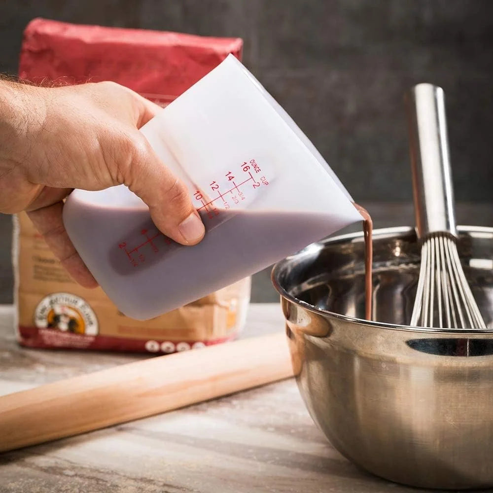 XMSJ Silicone Measuring Cup Heat Resistant Microwave Safe