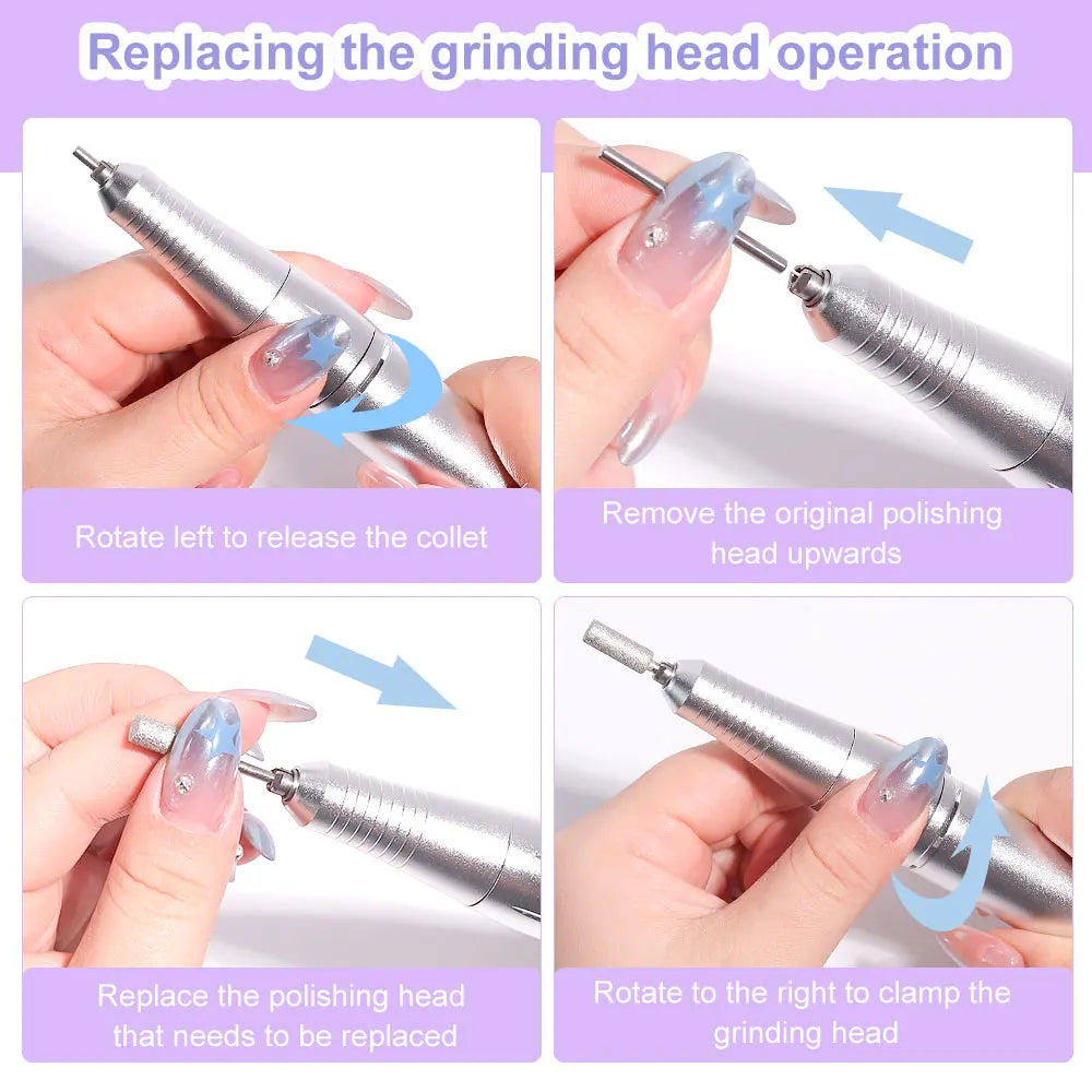 Nail Drill 45000 RPM Rechargeable Electric File For Gel
