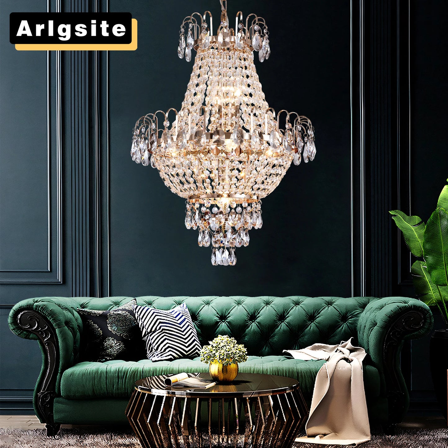 ARLGSITE Luxury Crystal Chandelier Pendant Light With K9 Crystals