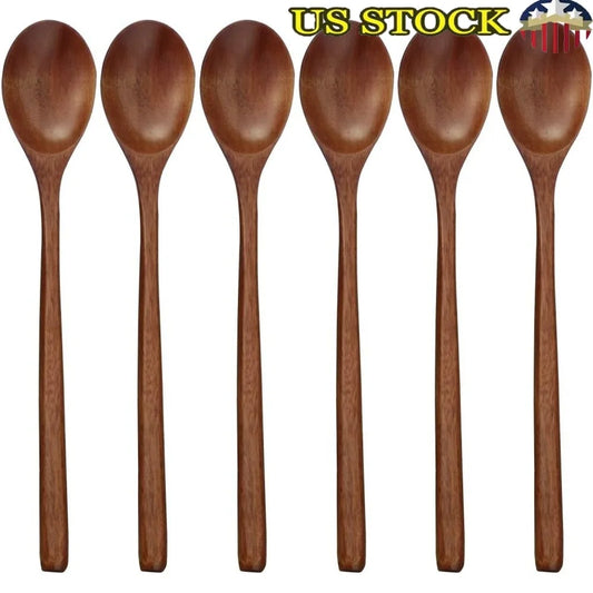 DUTRIEUX Eco-Friendly Wooden Spoons Set Of 6 Long Handles