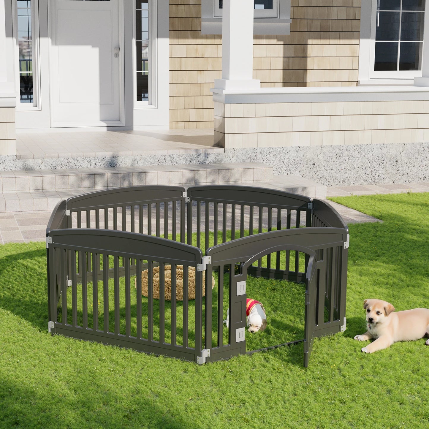 JHK Plastic Dog Playpen Expandable Durable Outdoor Fence