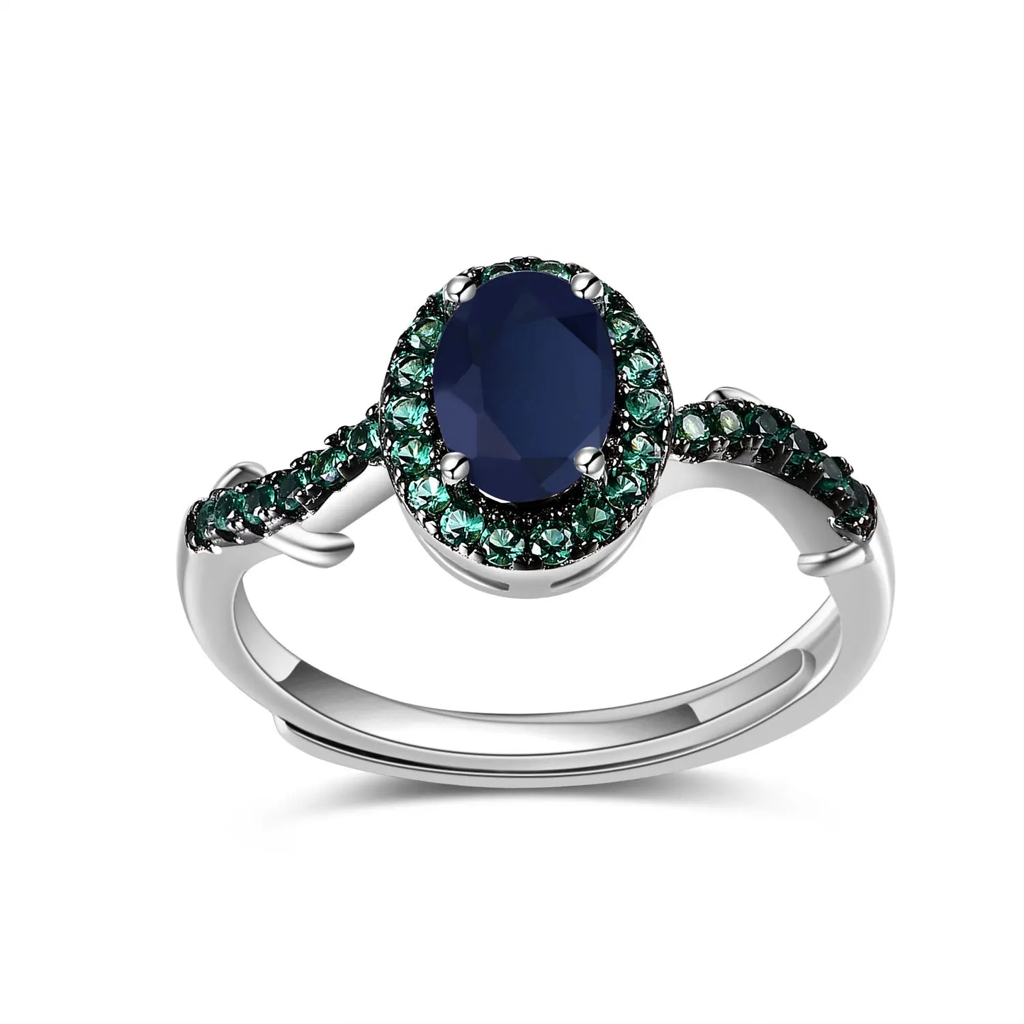 GEMS BALLET Amethyst Ring 925 Silver Luxury Wedding Jewelry