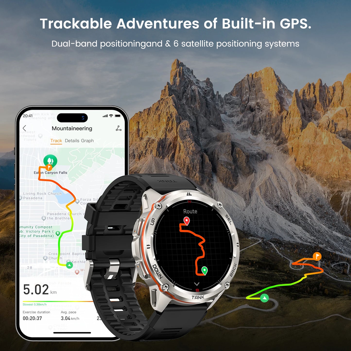 KOSPET Tank T3 Ultra GPS Smartwatch With Altimeter Compass