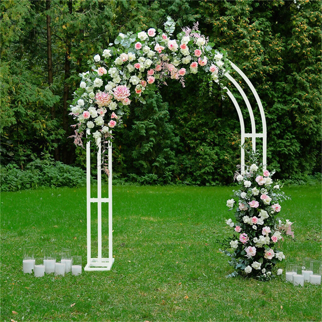 Wedding Arch Stand 3 Layer Balloon Backdrop Metal Arch Frame Pergola For Events Celebrations