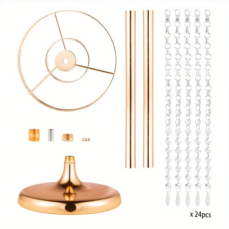 Metal Crystal Flower Stand Vases For Elegant Wedding Centerpieces