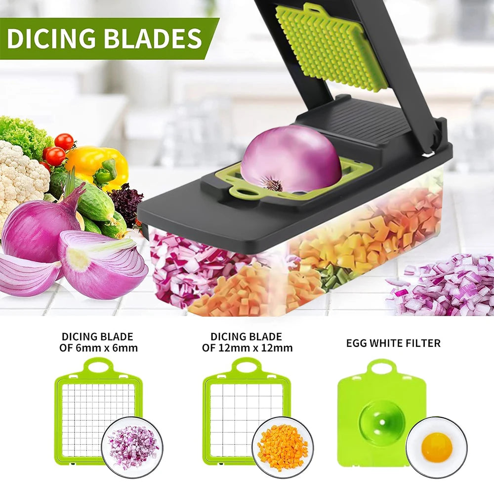 14 In 1 Multifunction Vegetable Onion Chopper Slicer Gadget