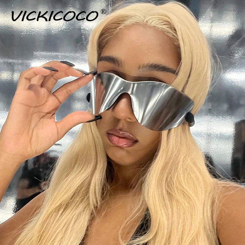 VICKICOCO Luxury Oversized Rimless Y2K Trendy Sunglasses
