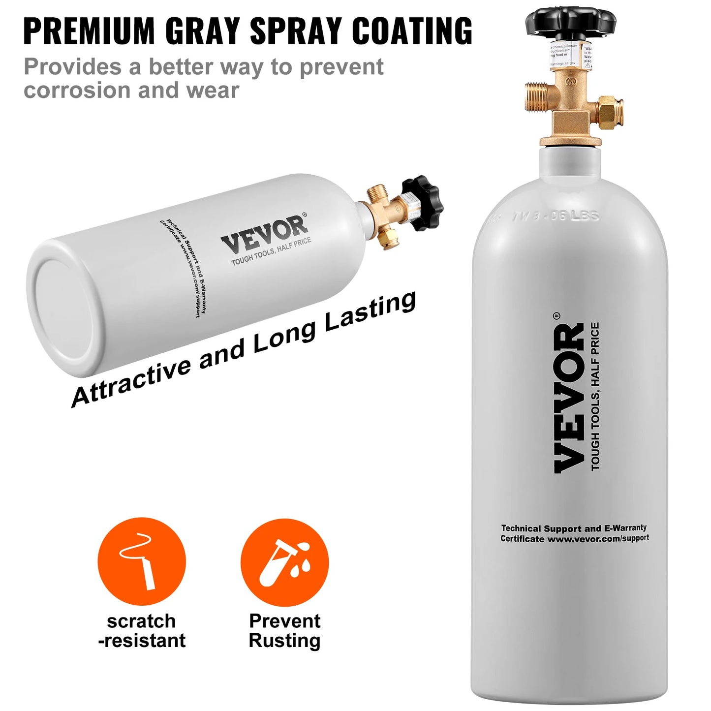 SucceBuy Aluminum 5 Lb CO2 Tank CGA320 Valve Spray Coating