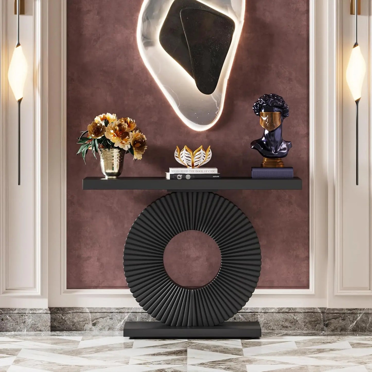 Little Tree Modern Console Table With Geometric Base