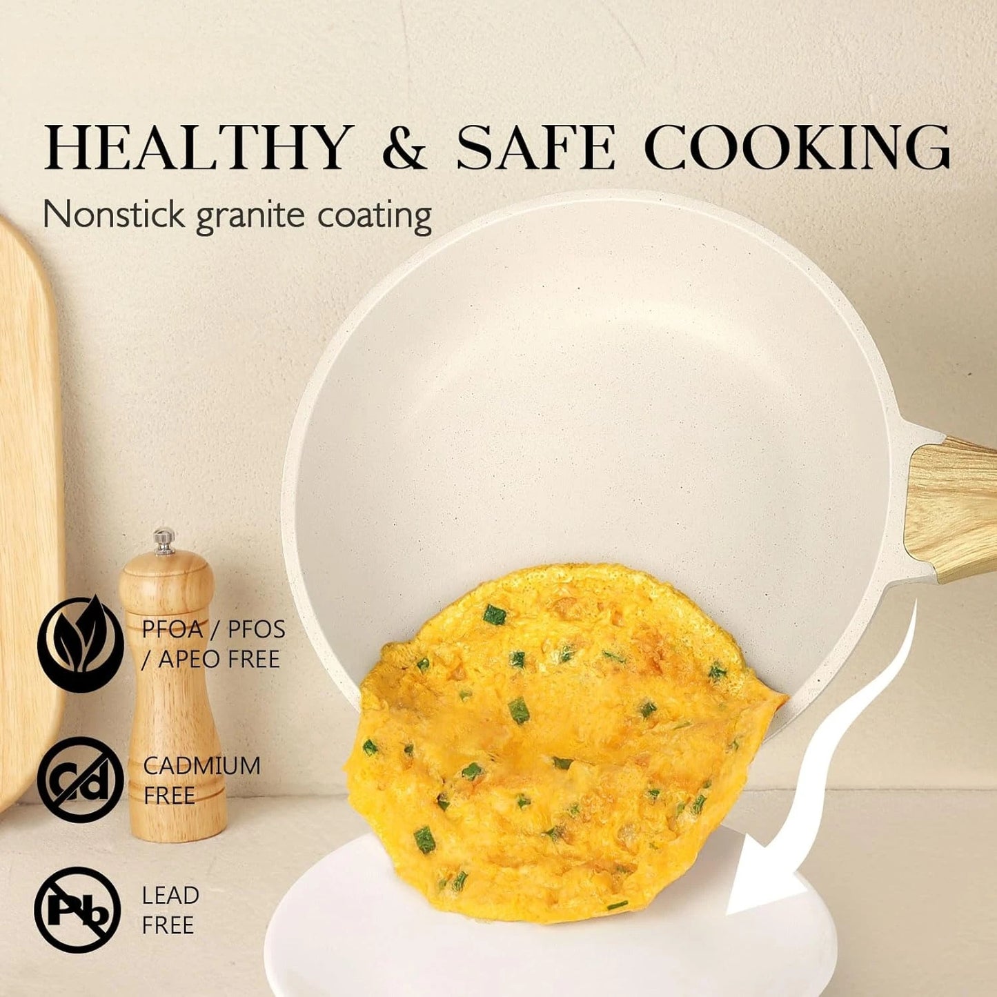 Granite Nonstick Pots And Pans Set Induction Cookware 14