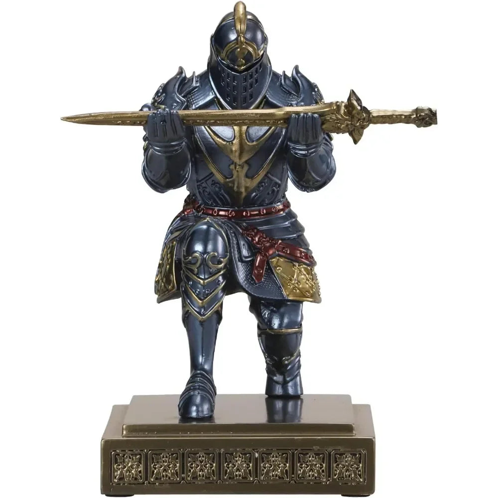 Hign-concerned Knight Pen Holder Desk Statue For Office Decor