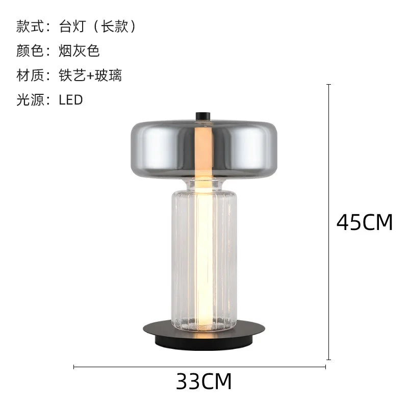Nordic Minimalist LED Glass ConstructedTableLamp DesignedFor Contemporary LivingSpaces