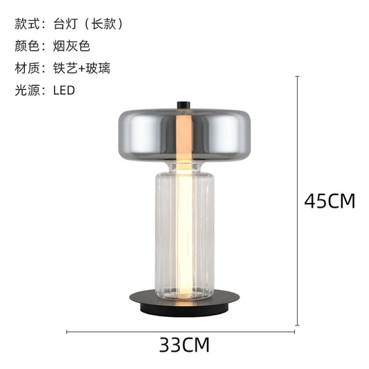 Nordic Minimalist LED Glass ConstructedTableLamp DesignedFor Contemporary LivingSpaces