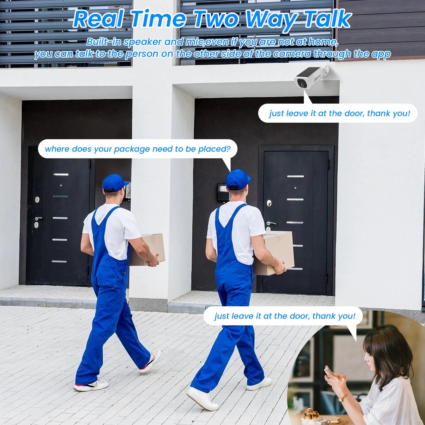 ANRAN Outdoor Wireless WiFi Camera 3MP Solar Floodlight