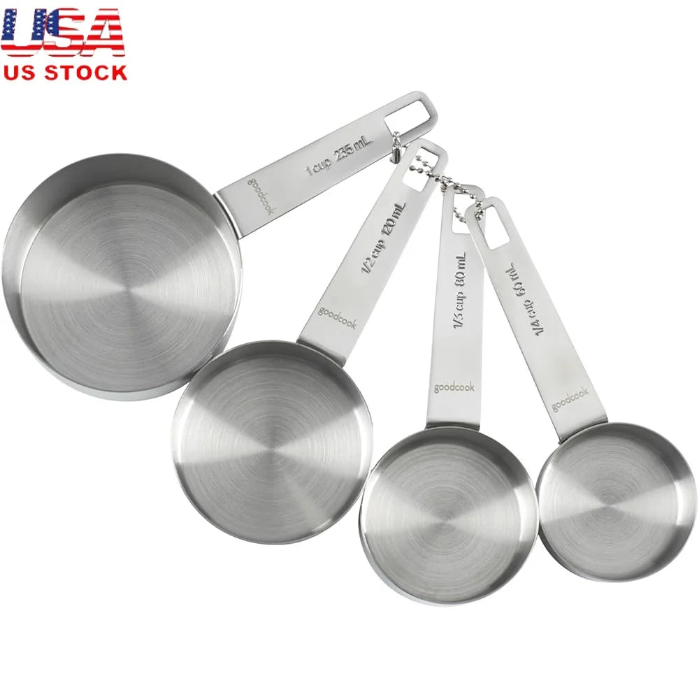 XMSJ Stainless Steel Measuring Cup Set Four Pieces Durable