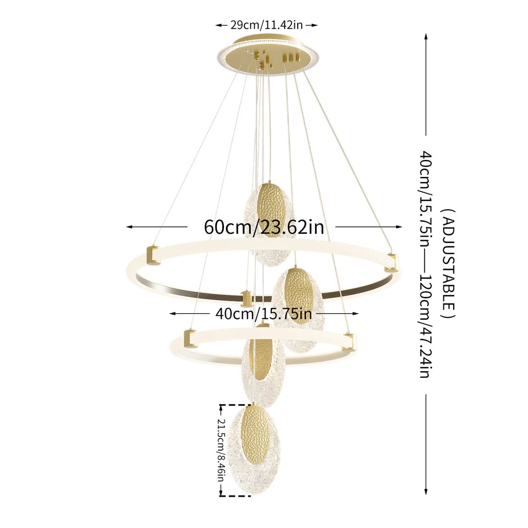Vrygle LUVODI 3 Layer LED Ceiling Light Chandelier