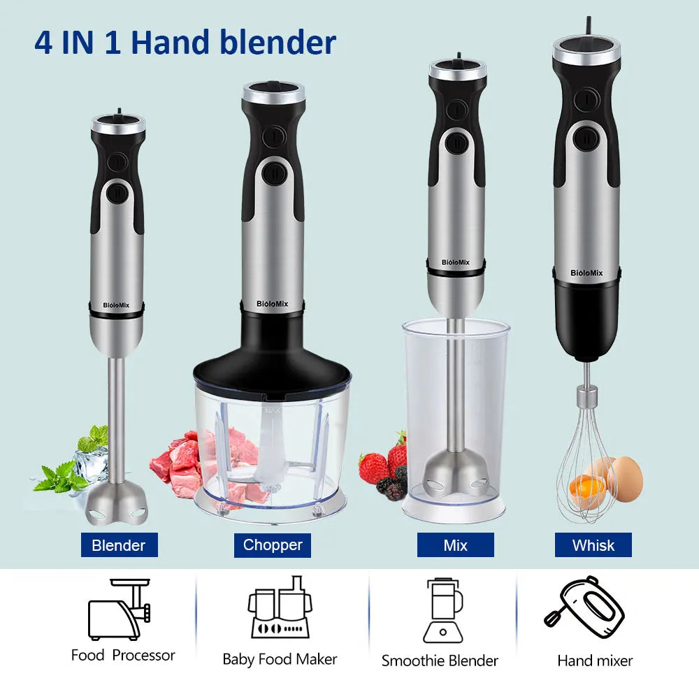 BioloMix 1200W 5 In 1 Immersion Blender With Chopper