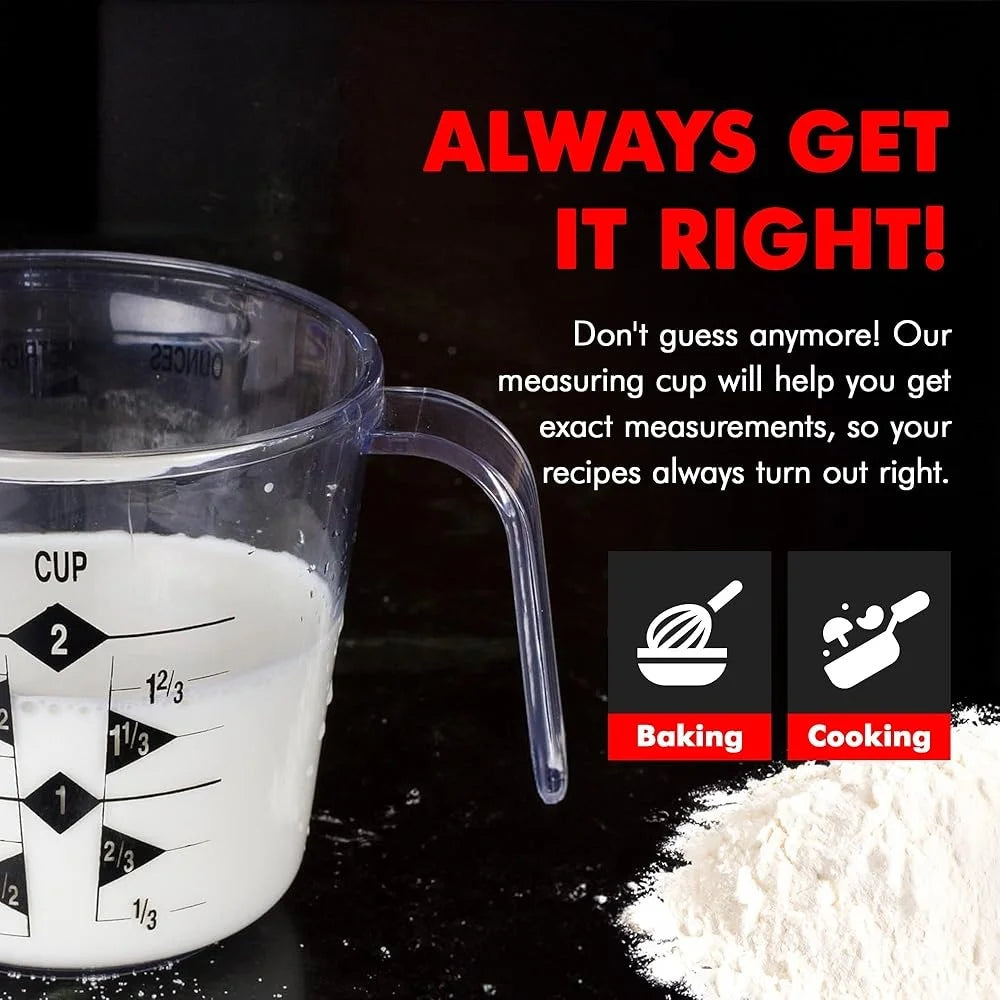 XMSJ Clear Plastic Measuring Cup Easy Read US Metric