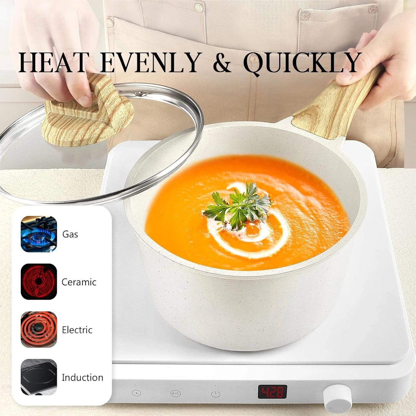 Granite Nonstick Pots And Pans Set Induction Cookware 14