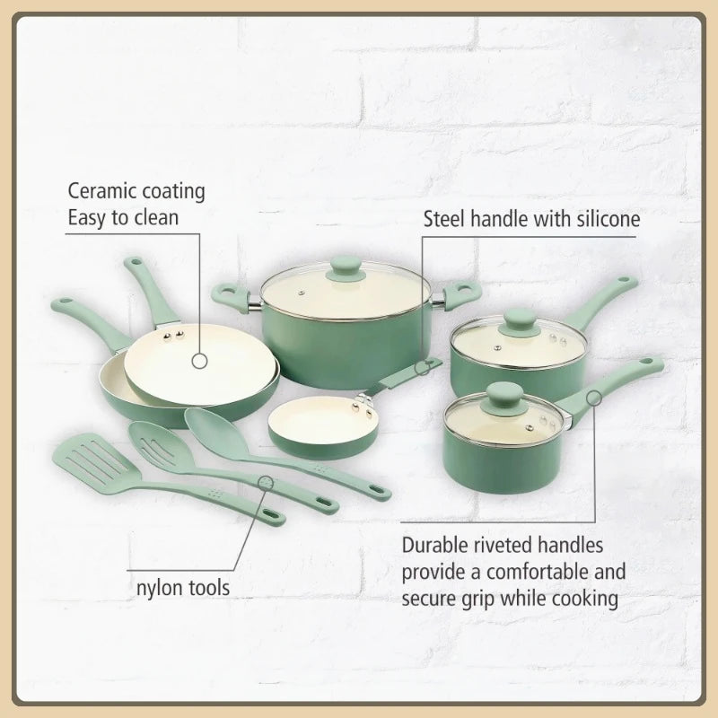Ceramic Aluminum 12 Piece Nonstick Cookware Set Everyday