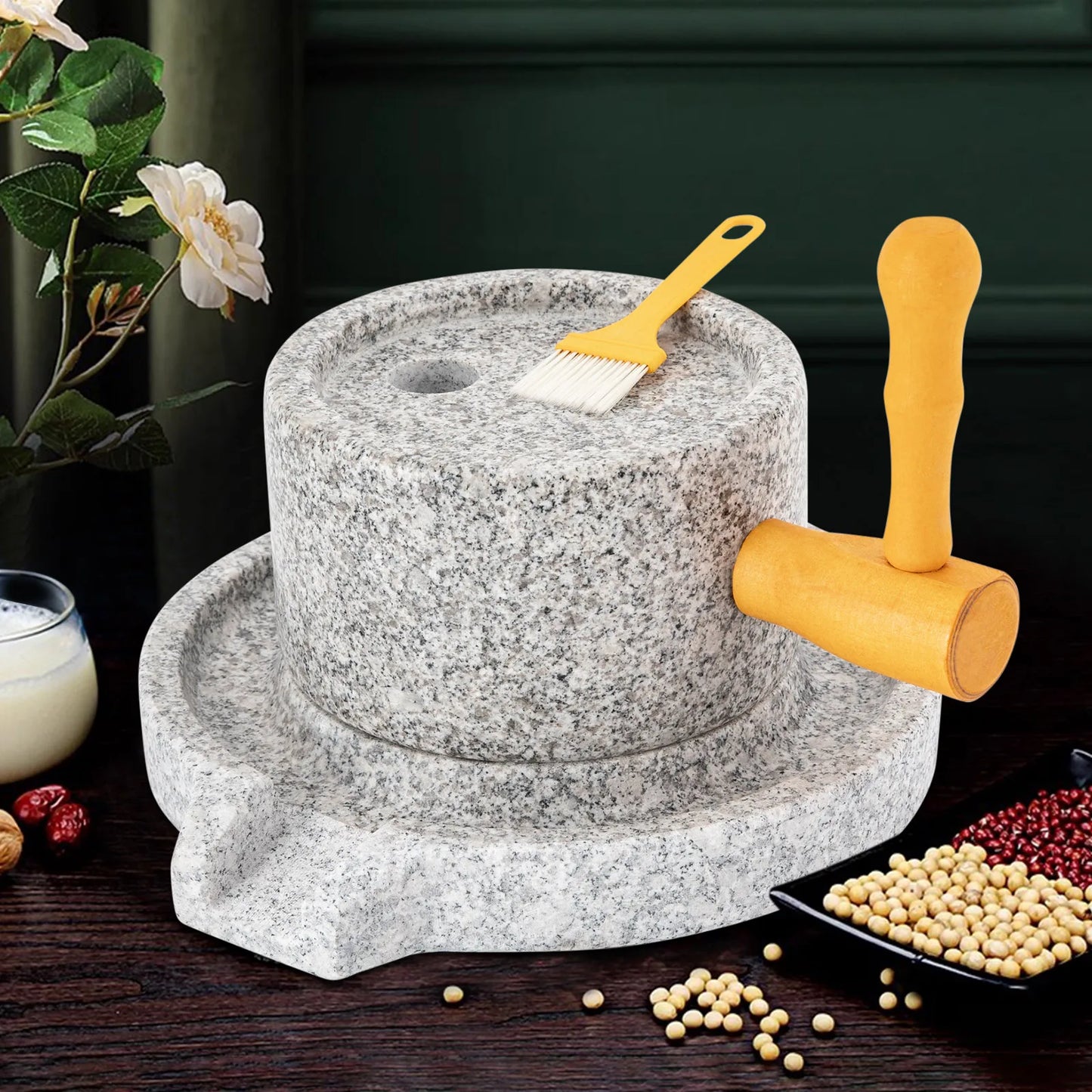 Manual Marble Millstone Grinder Chili Pepper Mung Flour