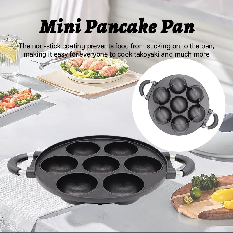 Pet & Lifestyle Depot Cast Iron 7 Hole Cake Pan Omelette Pan