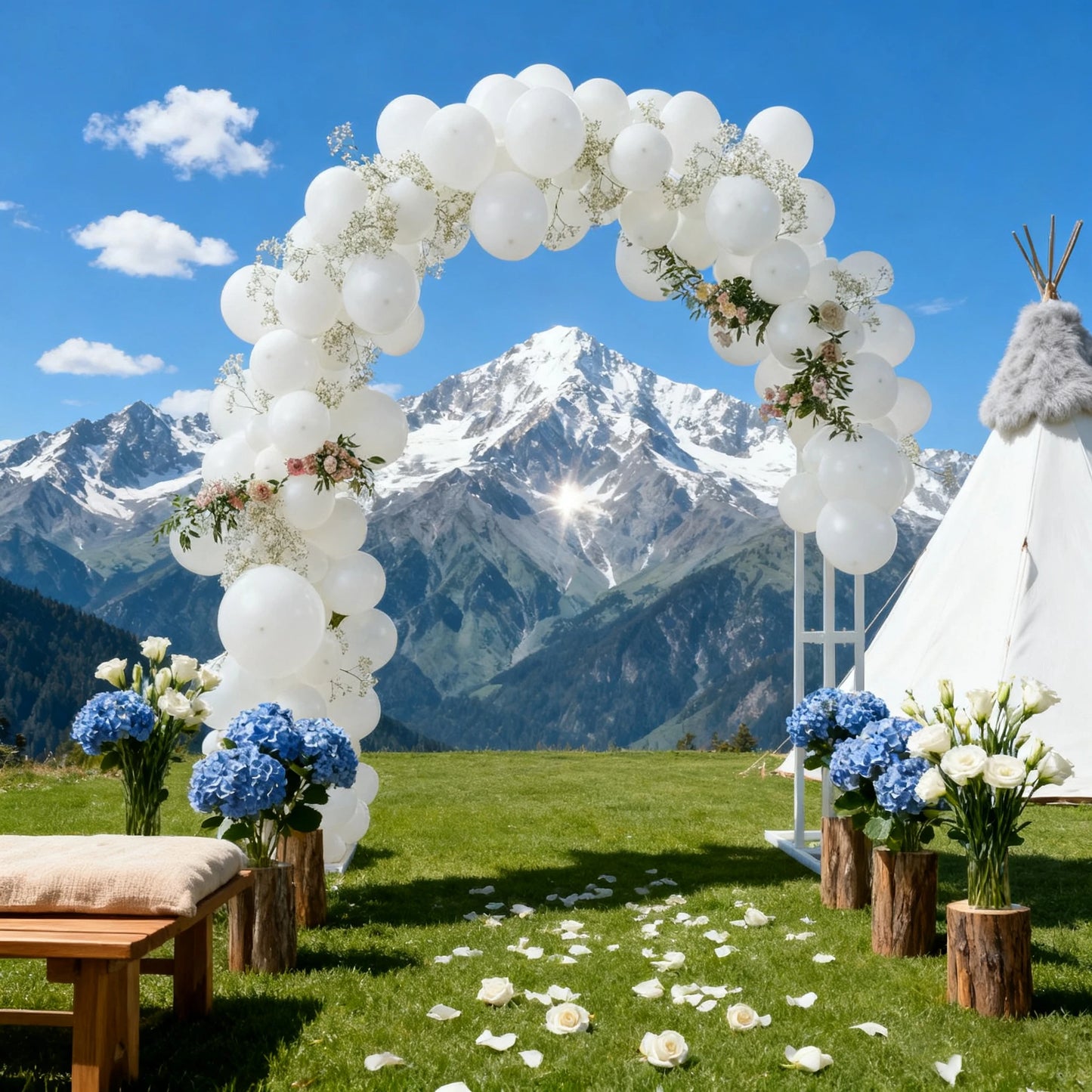 Wedding Arch Stand 3 Layer Balloon Backdrop Metal Arch Frame Pergola For Events Celebrations