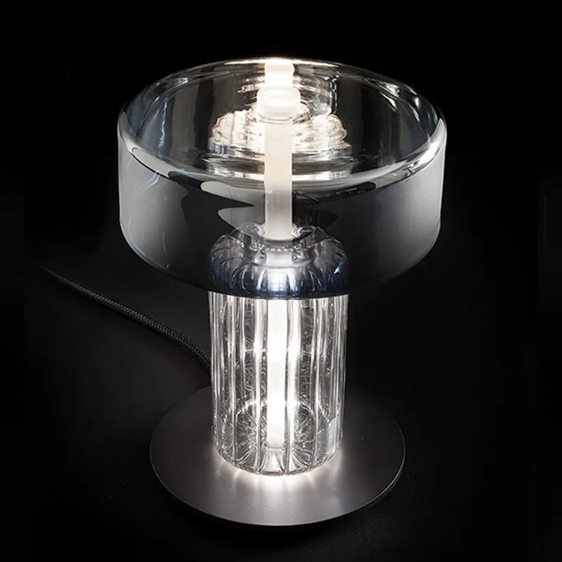Nordic Minimalist LED Glass ConstructedTableLamp DesignedFor Contemporary LivingSpaces