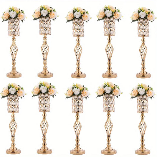 Metal Diamond Crystal Vase With Flower Stand Wedding Centerpiece