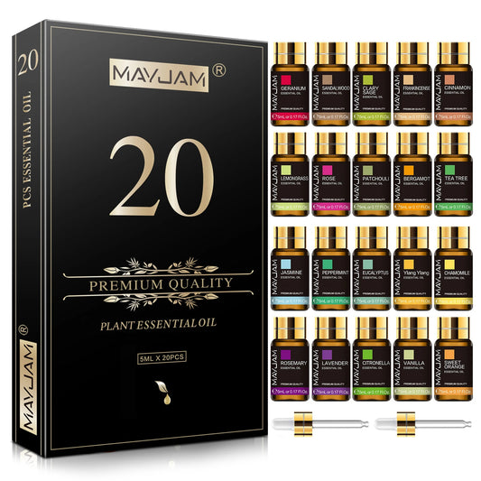 MAYJAM 20 Bottles Essential Oils Kit Set Lavender Jasmine